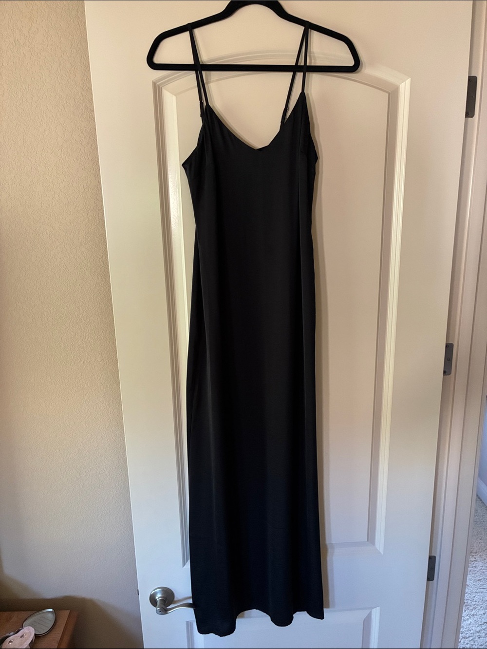 Forever 21 Black Maxi Slip Dress with Double Spaghetti Straps
